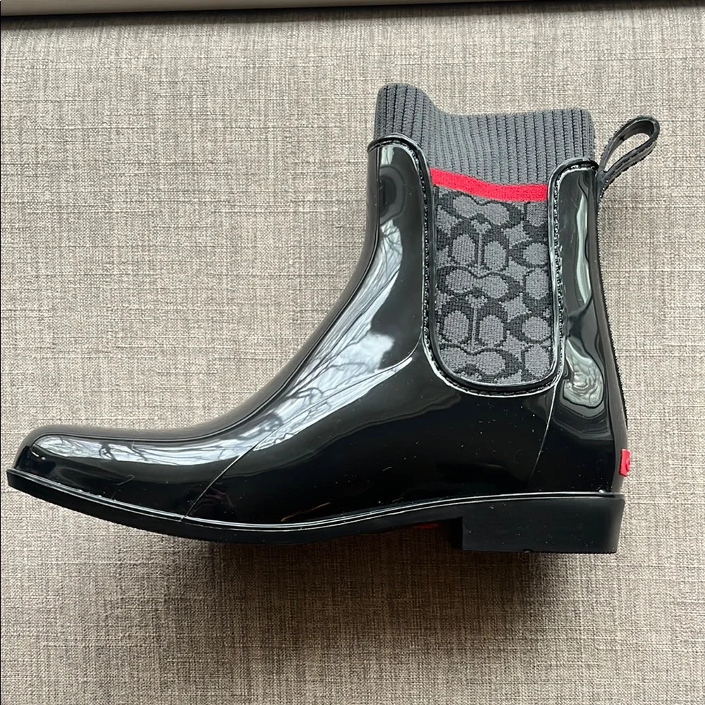 Coach Black and Gray Rain Boots - Picture 3 of 10